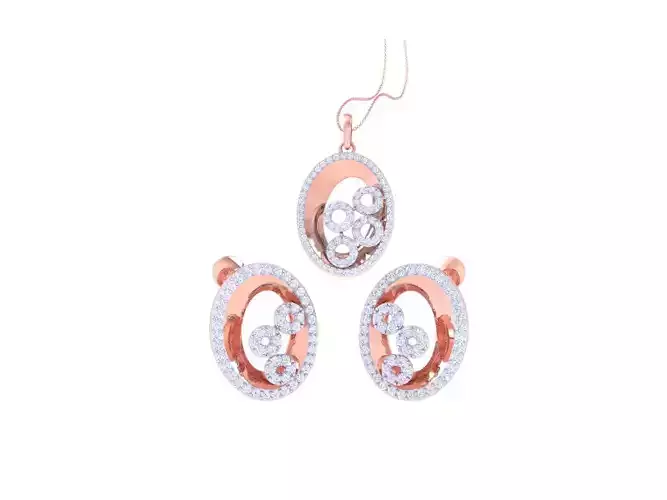 Earring Pendant Set 3dm STL OBJ FBX Renders Details