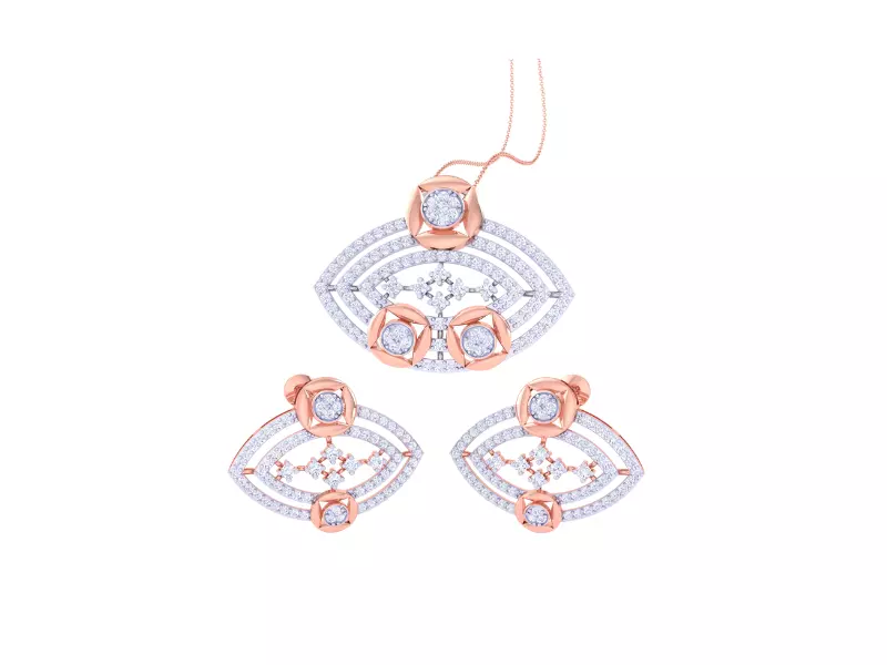 Earring Pendant Set 3dm STL OBJ FBX Renders Details 3D print model_0