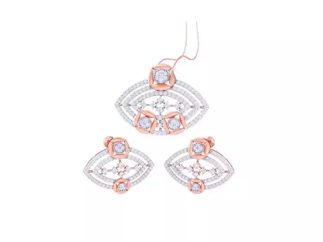 Earring Pendant Set 3dm STL OBJ FBX Renders Details