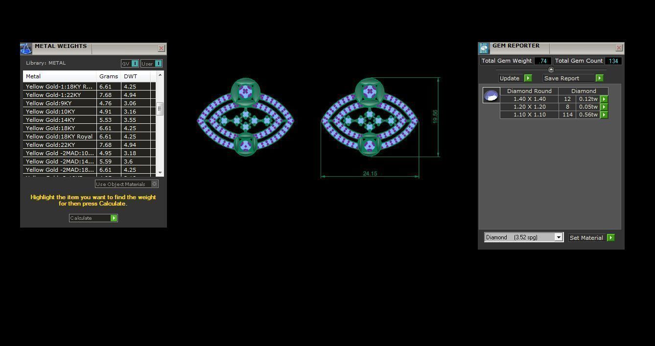 Earring Pendant Set 3dm STL OBJ FBX Renders Details 3D print model_10