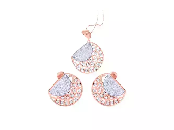 Earring Pendant Set 3dm STL OBJ FBX Renders Details