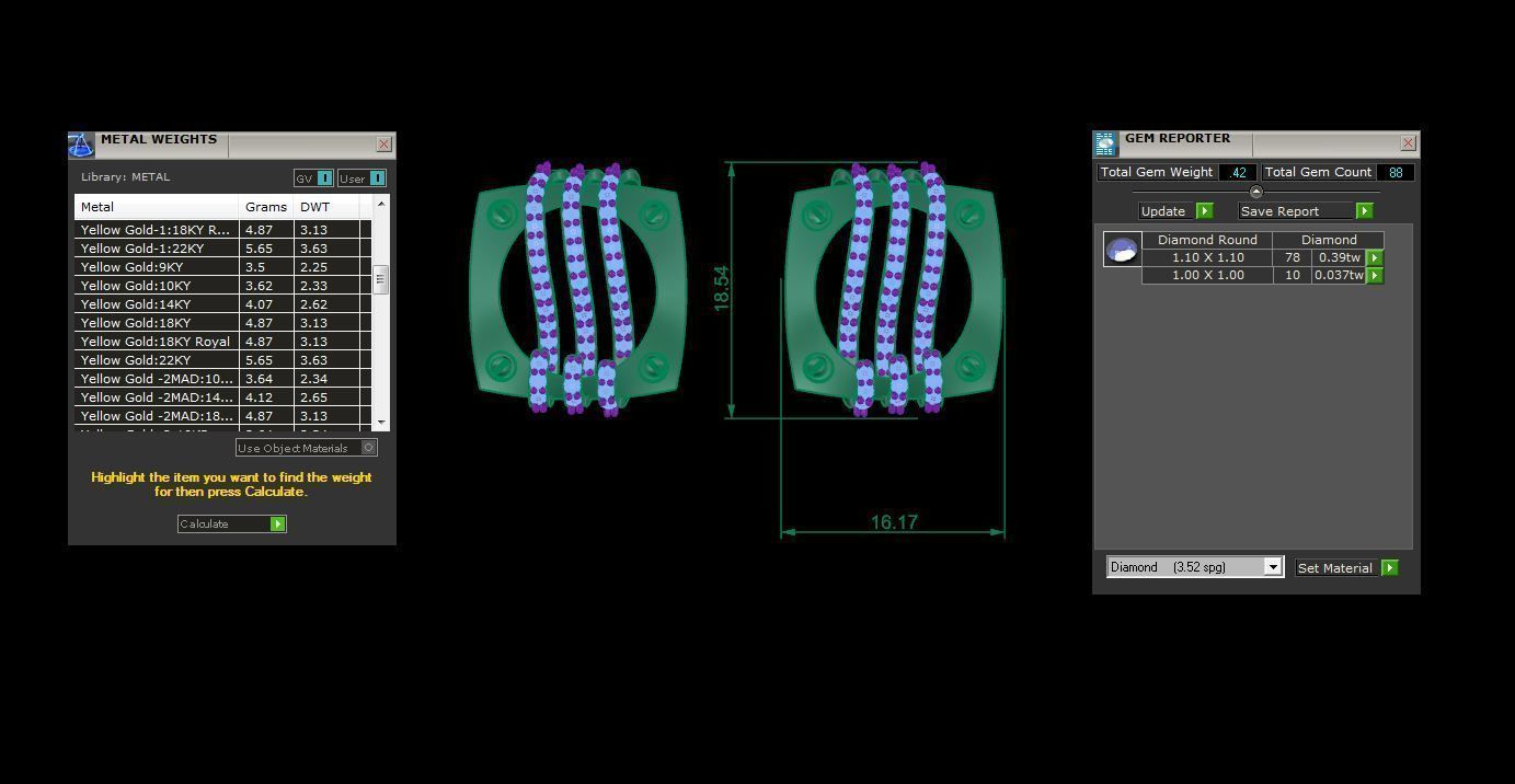 Earring Pendant Set 3dm STL OBJ FBX Renders Details 3D print model_9