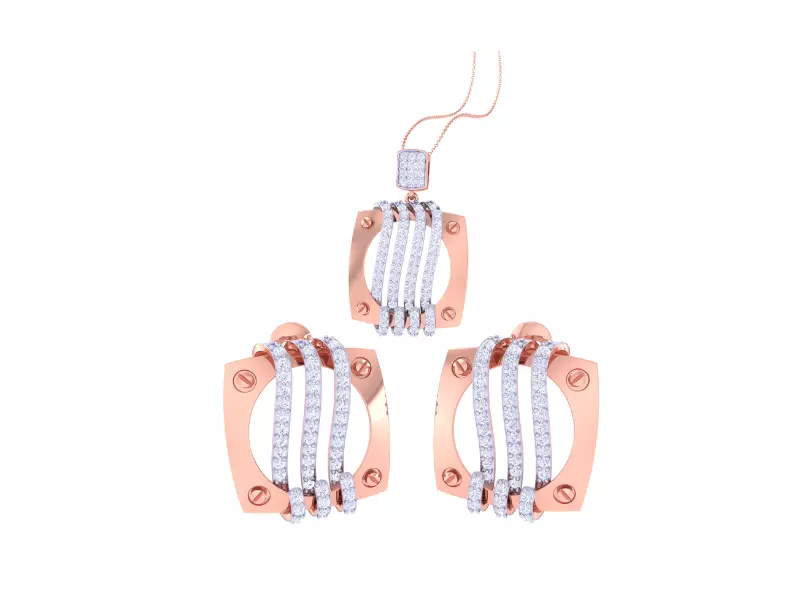 Earring Pendant Set 3dm STL OBJ FBX Renders Details 3D print model_0