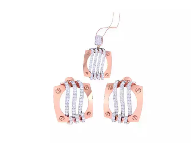 Earring Pendant Set 3dm STL OBJ FBX Renders Details