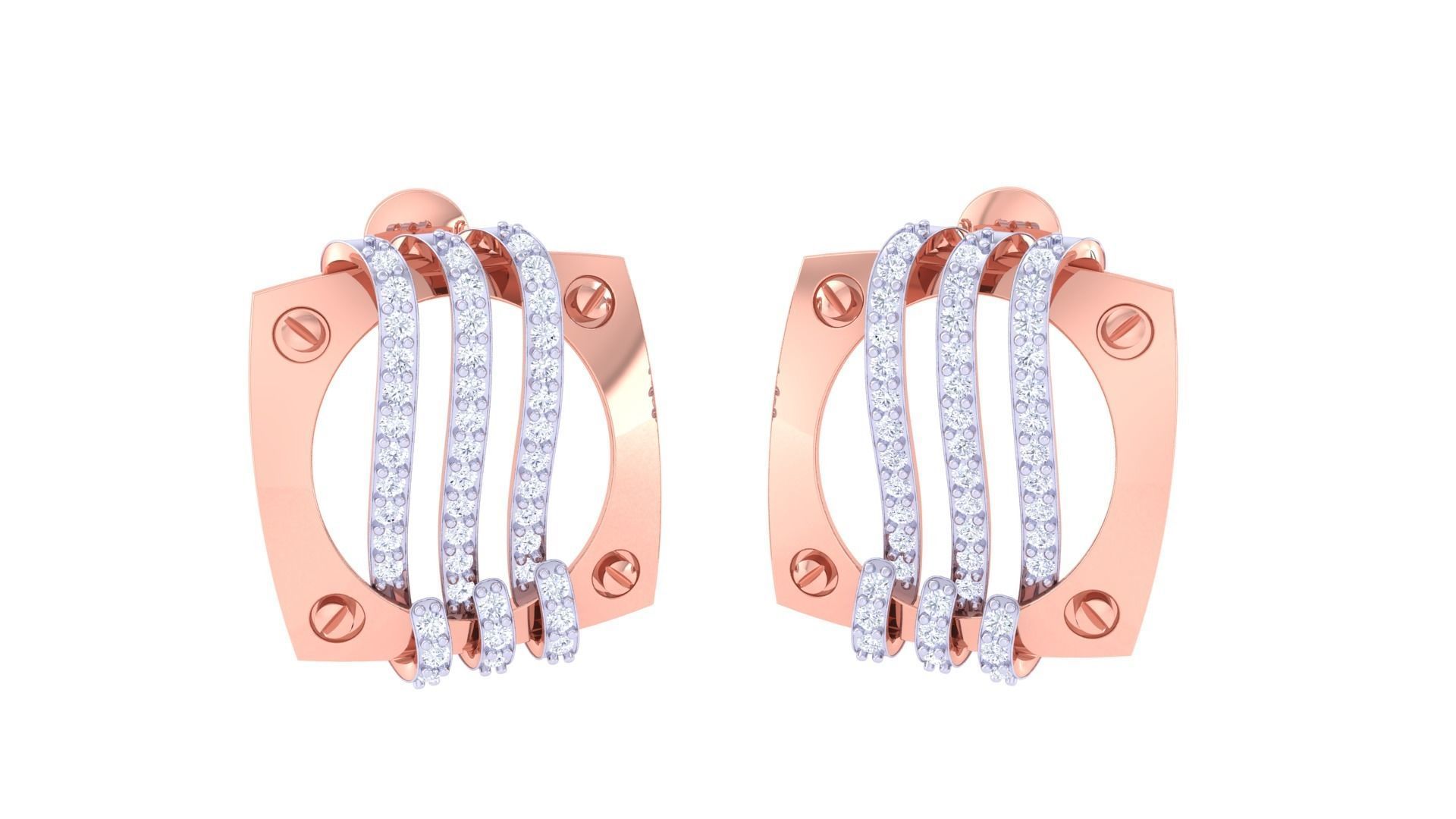 Earring Pendant Set 3dm STL OBJ FBX Renders Details 3D print model_1