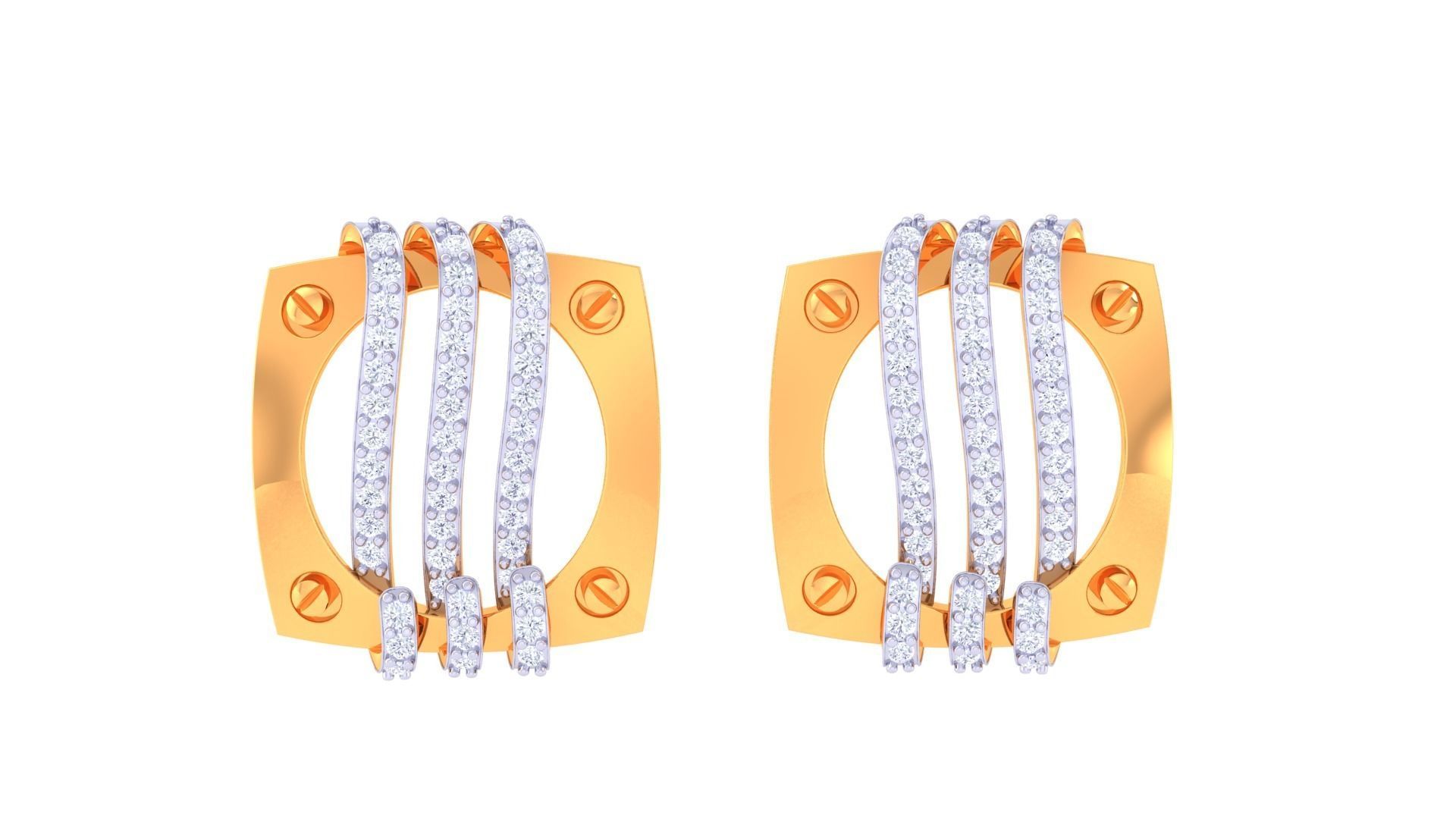 Earring Pendant Set 3dm STL OBJ FBX Renders Details 3D print model_3