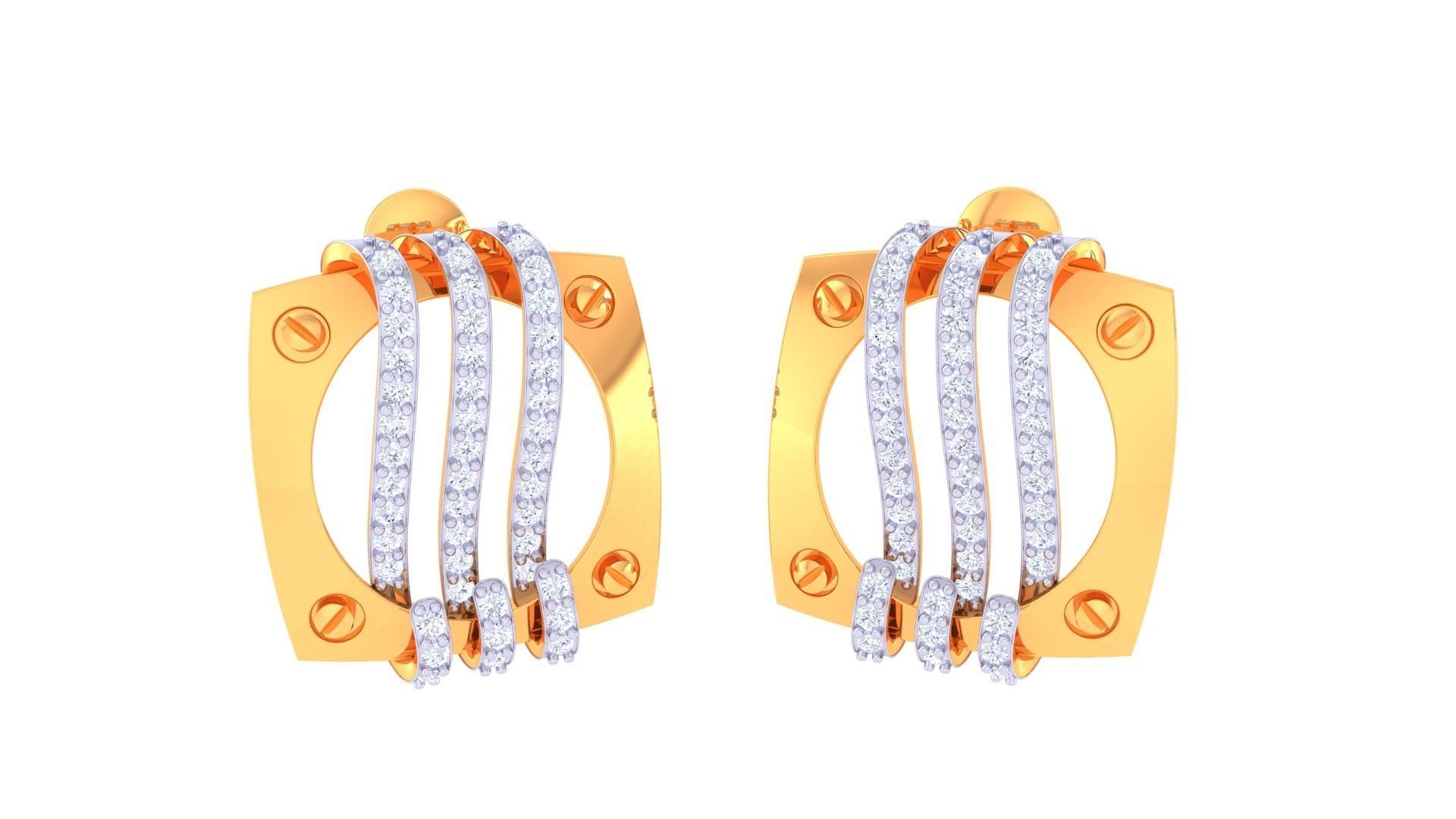 Earring Pendant Set 3dm STL OBJ FBX Renders Details 3D print model_2