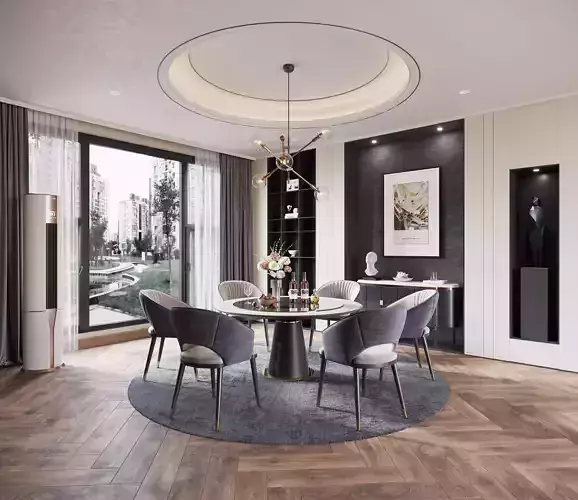 Modern and luxurious indoor restaurant