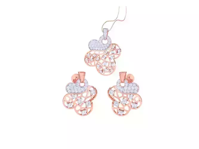 Earring Pendant Set 3dm STL OBJ FBX Renders Details