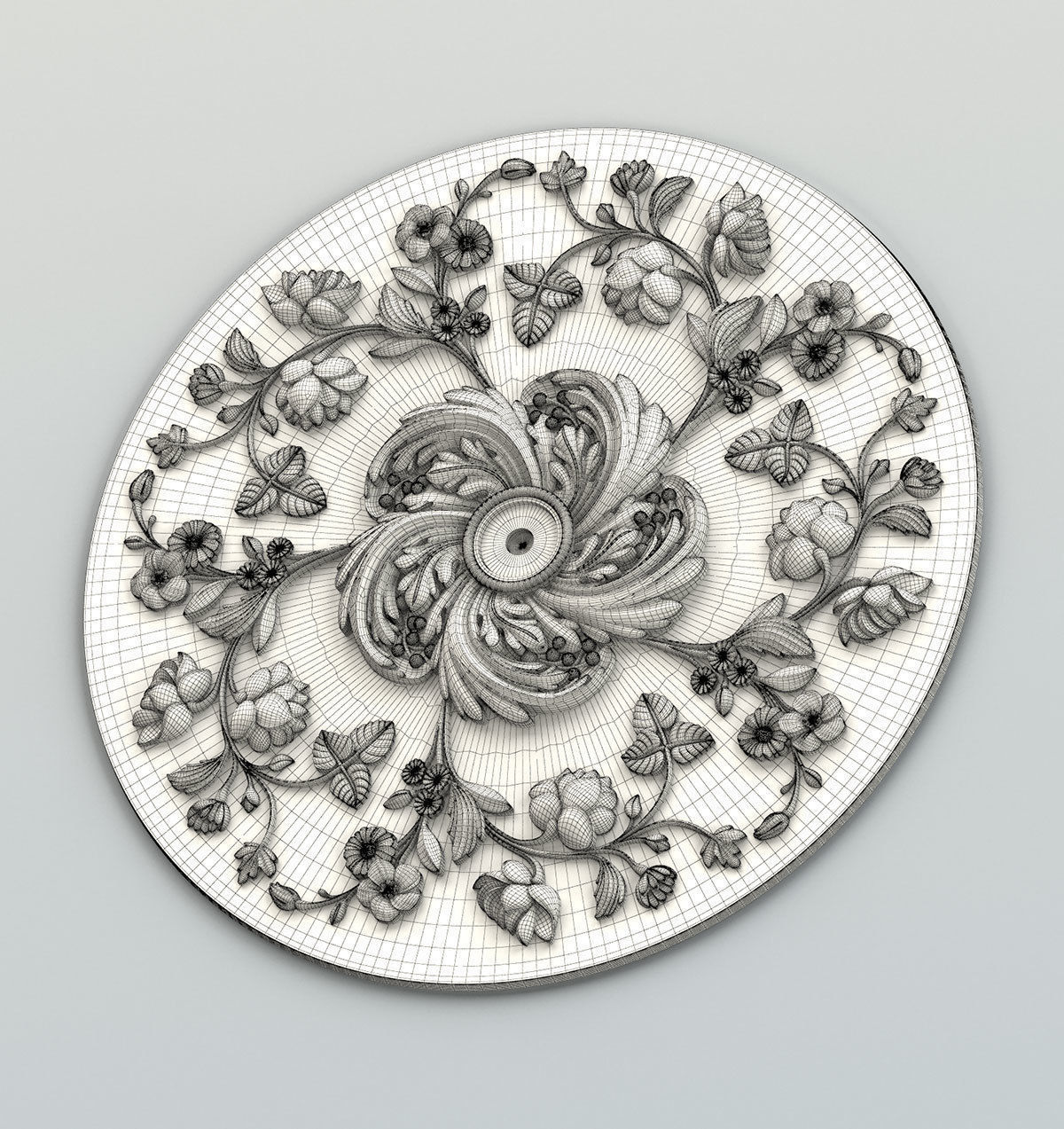 Round rosette 049 3D model_7