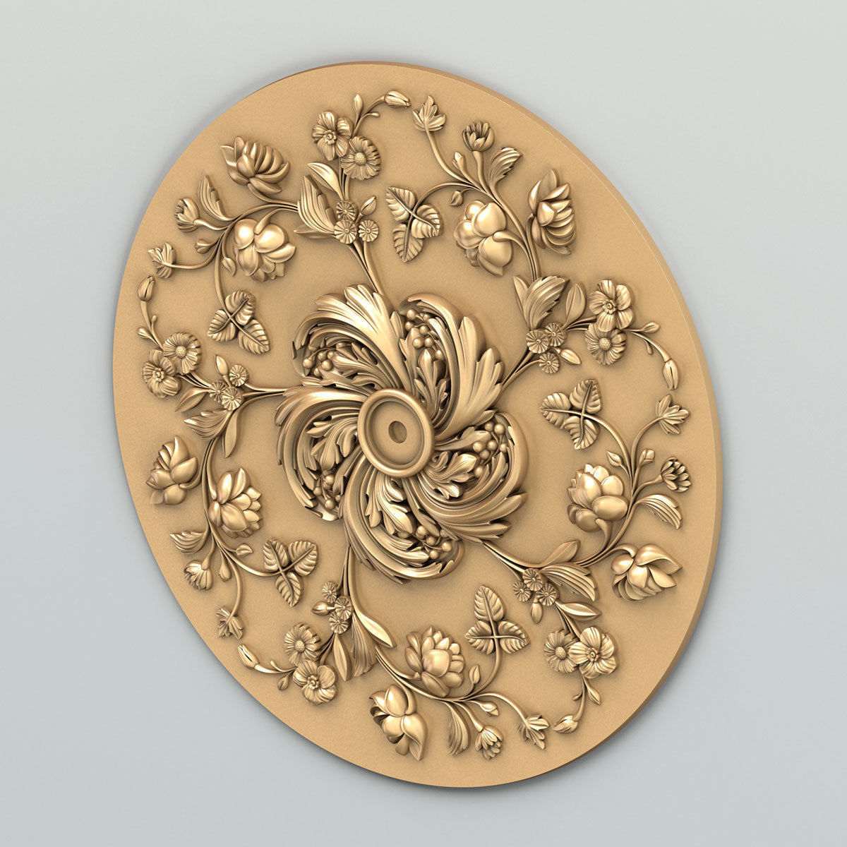 Round rosette 049 3D model_2