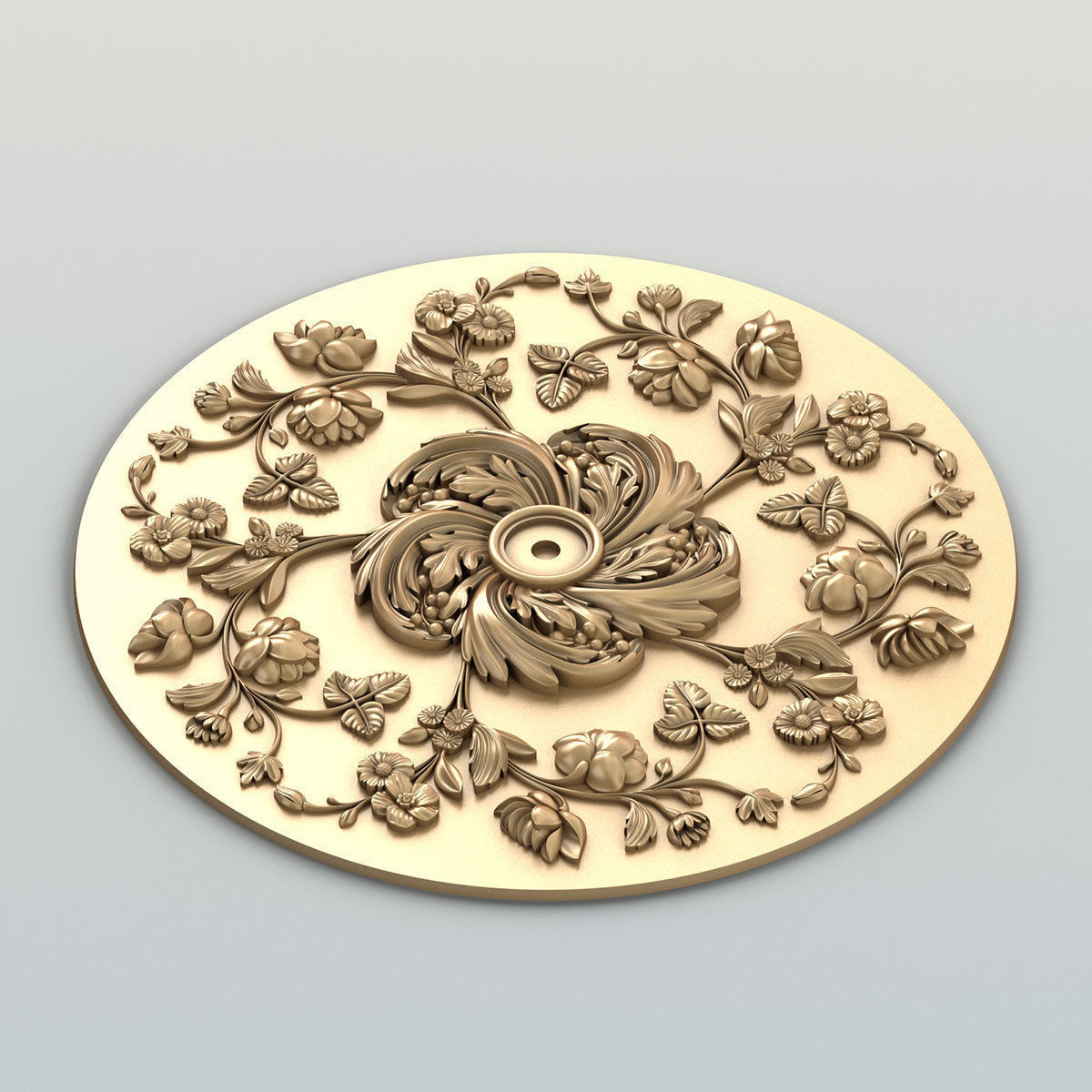 Round rosette 049 3D model_3