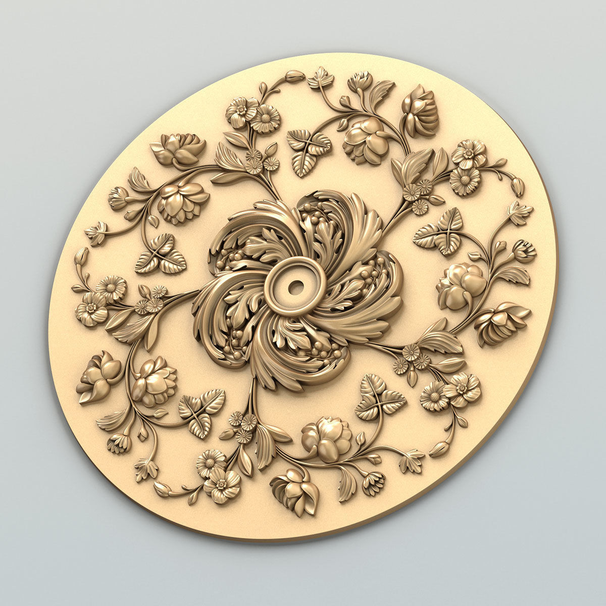 Round rosette 049 3D model_4