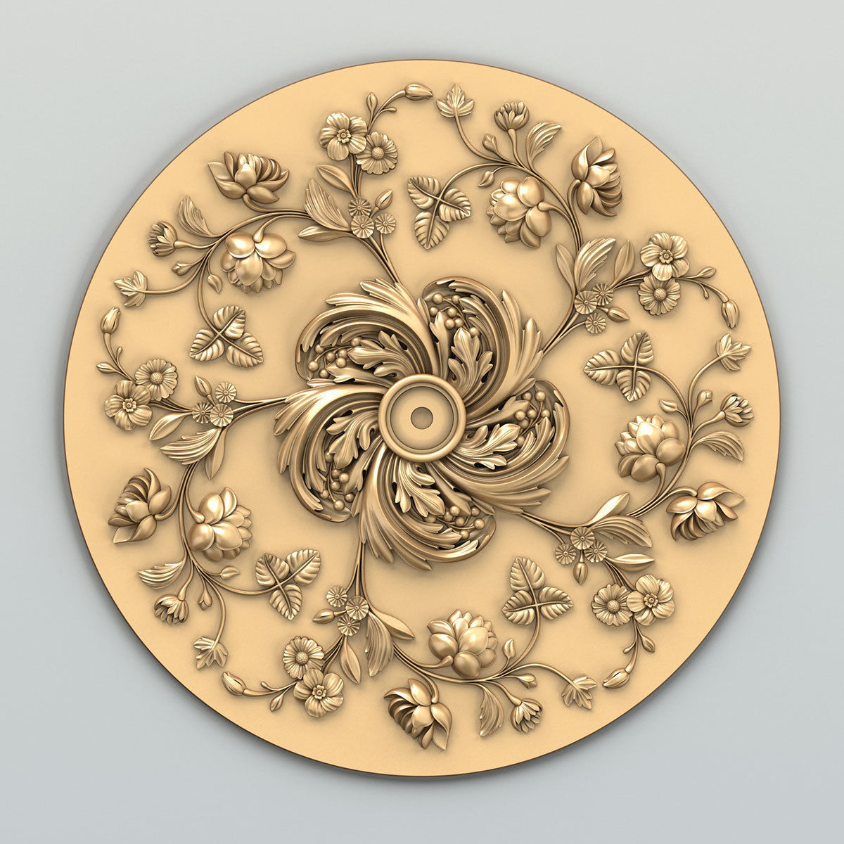 Round rosette 049 3D model_1