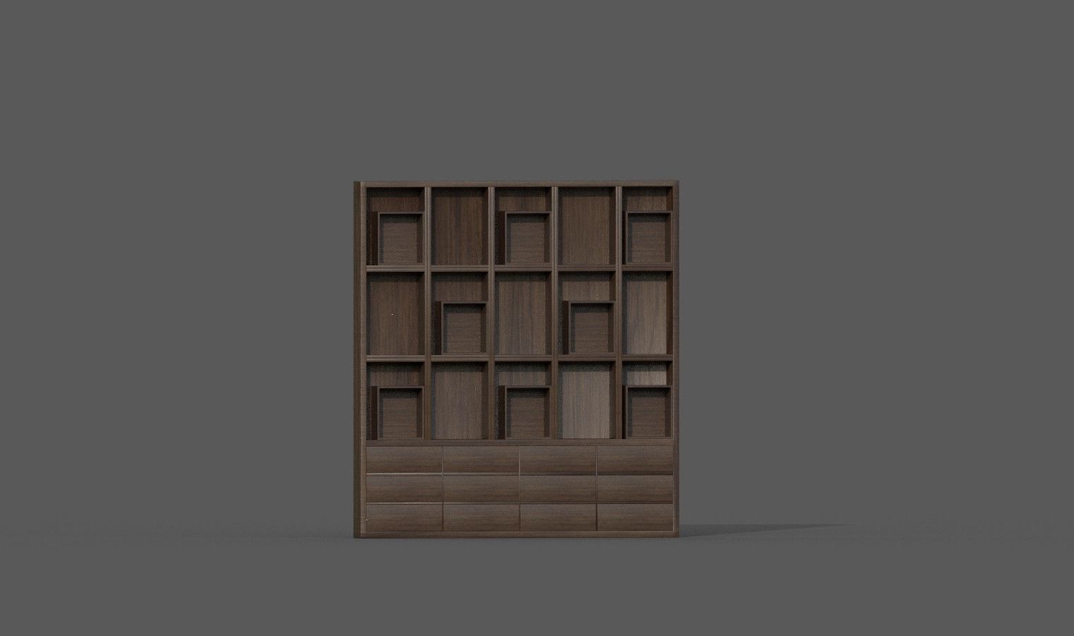 CupBoard bookcase Free low-poly 3D model_2