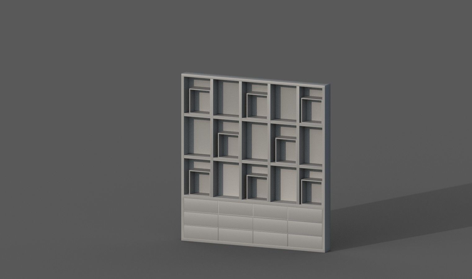CupBoard bookcase Free low-poly 3D model_3