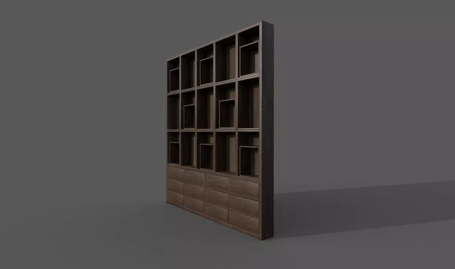 CupBoard bookcase Free low-poly 3D model_0