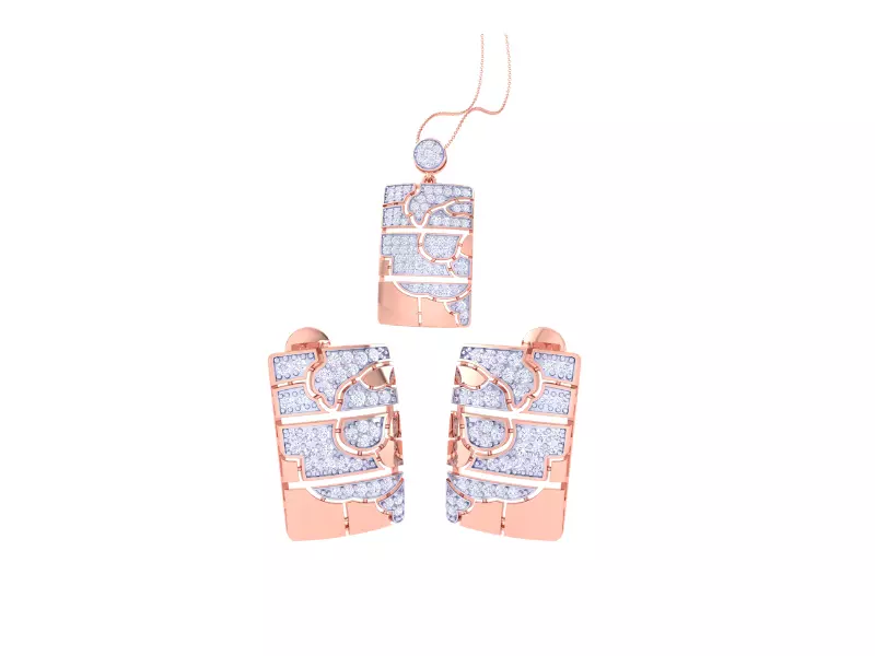 Earring Pendant Set 3dm STL OBJ FBX Renders Details 3D print model_0