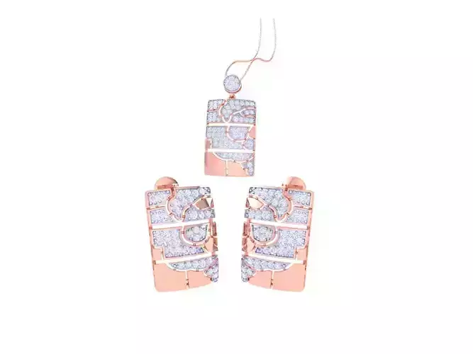 Earring Pendant Set 3dm STL OBJ FBX Renders Details