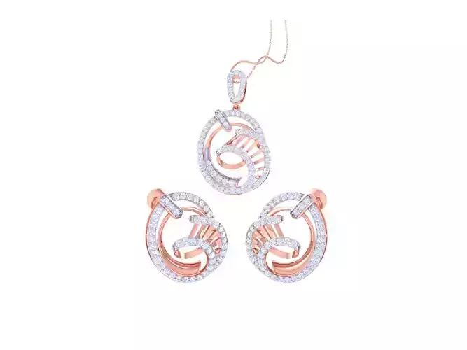 Earring Pendant Set 3dm STL OBJ FBX Renders Details