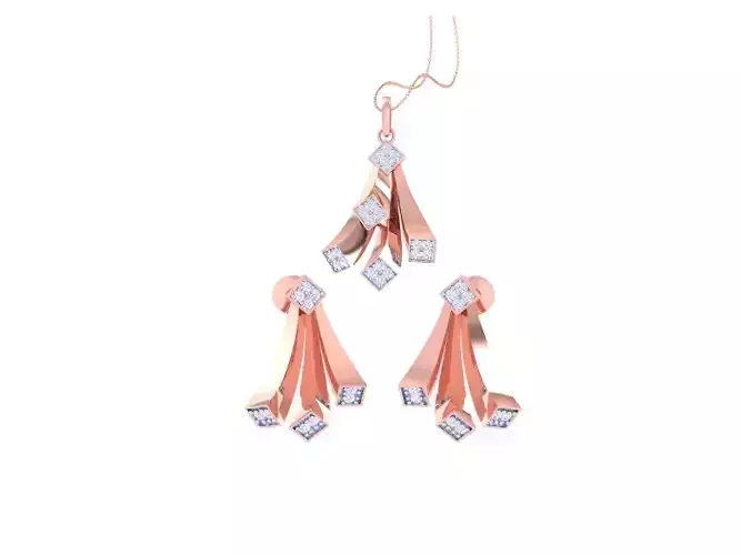 Earring Pendant Set 3dm STL OBJ FBX Renders Details