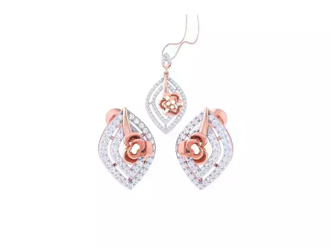 Earring Pendant Set 3dm STL OBJ FBX Renders Details