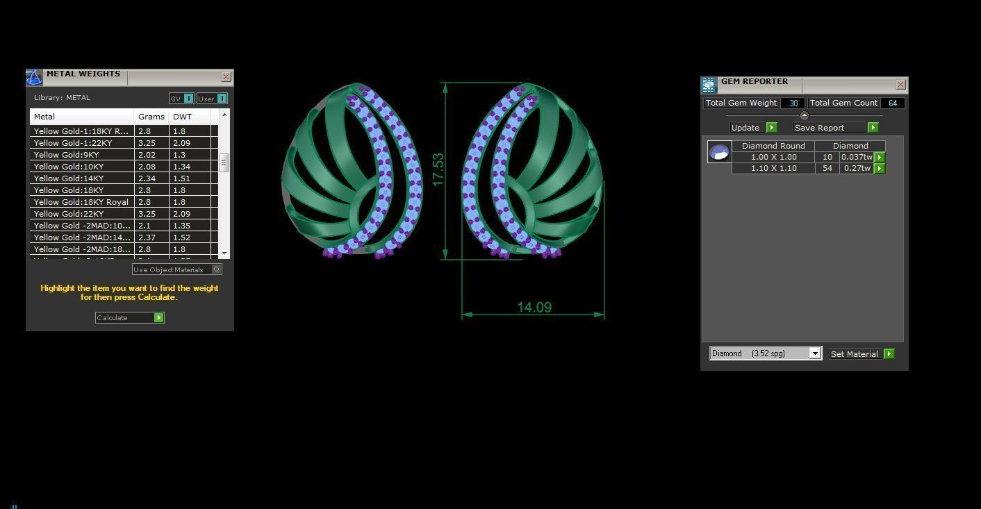 Earring Pendant Set 3dm STL OBJ FBX Renders Details 3D print model_9