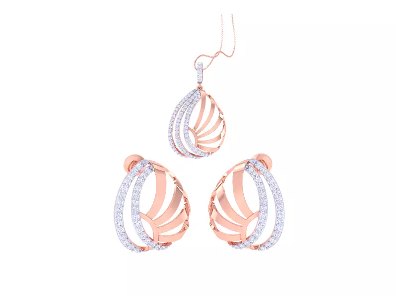 Earring Pendant Set 3dm STL OBJ FBX Renders Details 3D print model_0