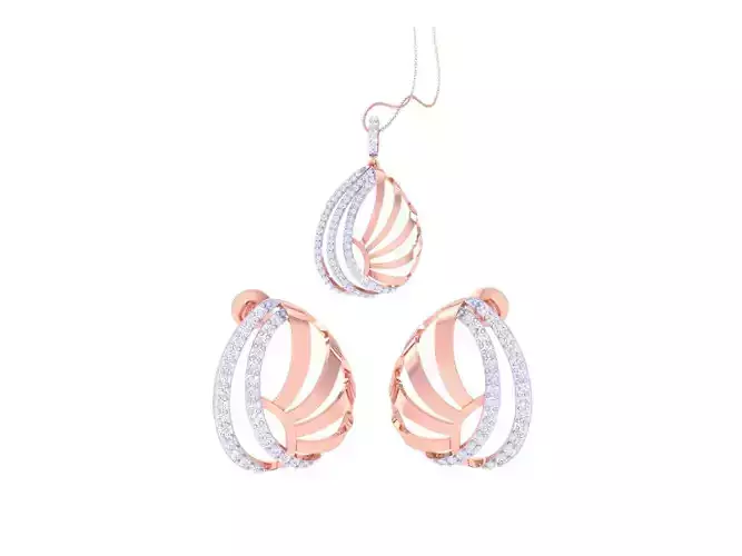 Earring Pendant Set 3dm STL OBJ FBX Renders Details