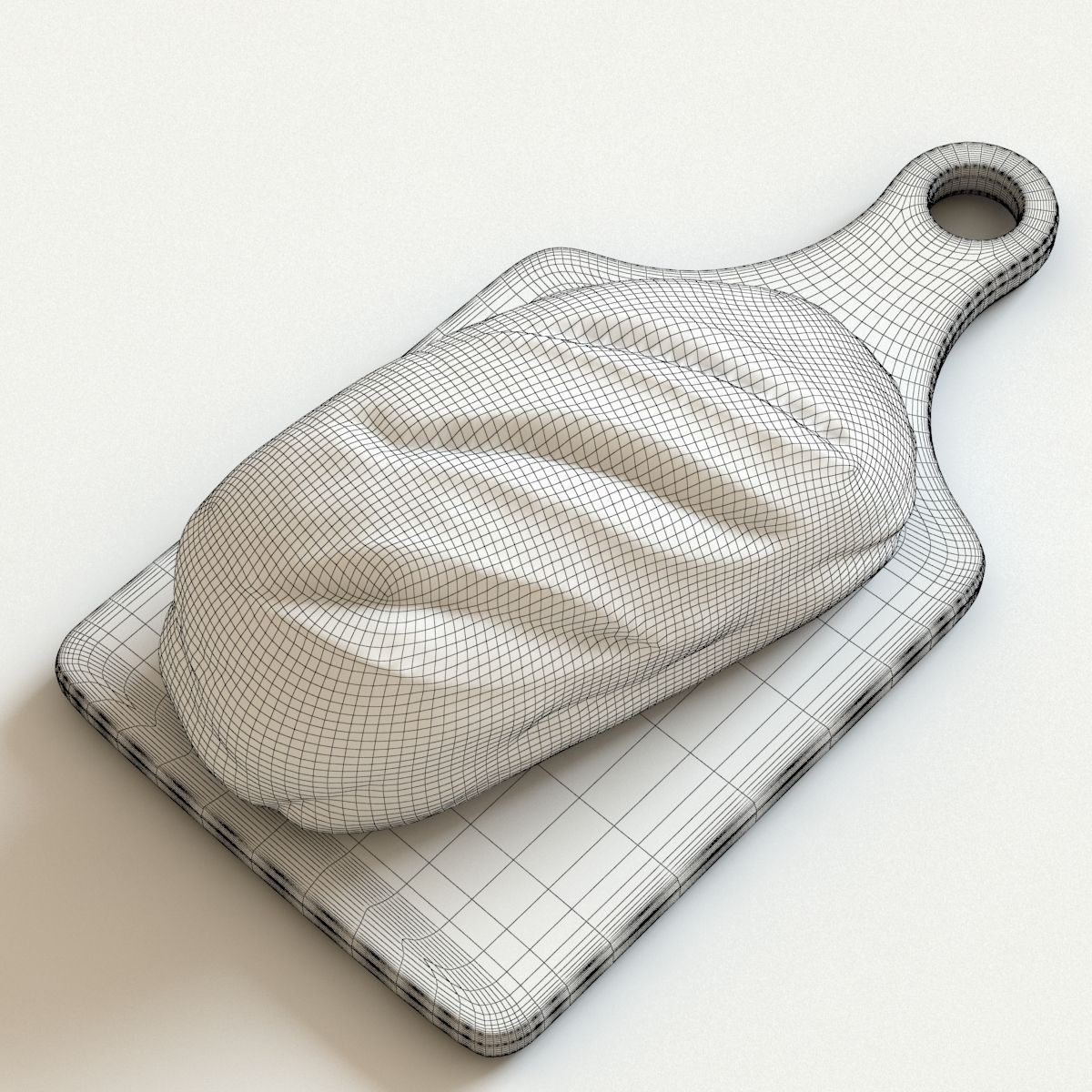 White Bread Loaf 3D model_1