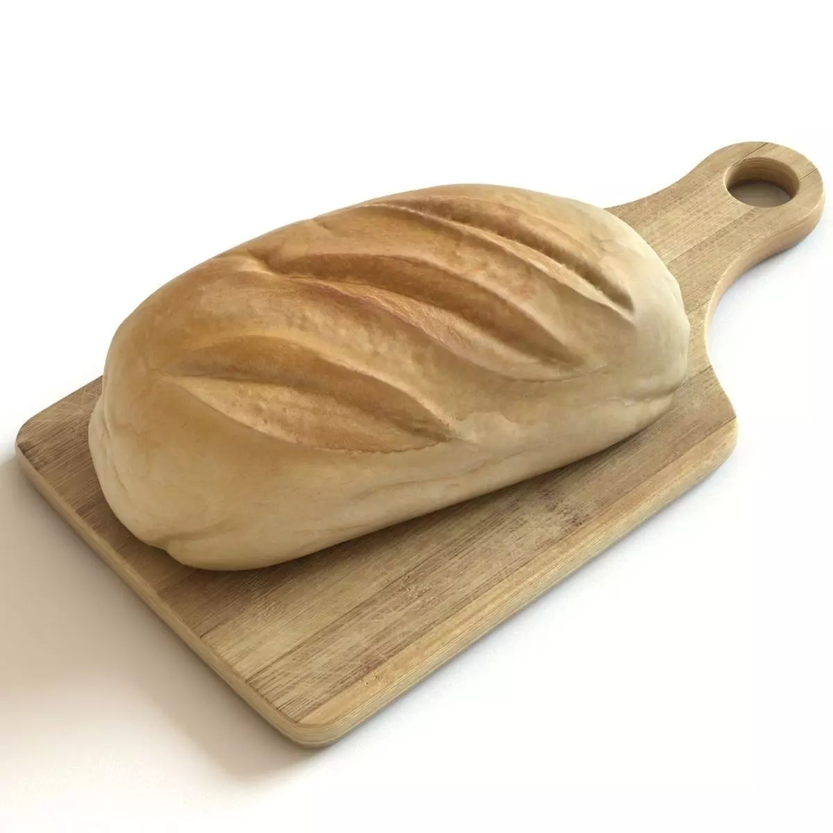 White Bread Loaf 3D model_0