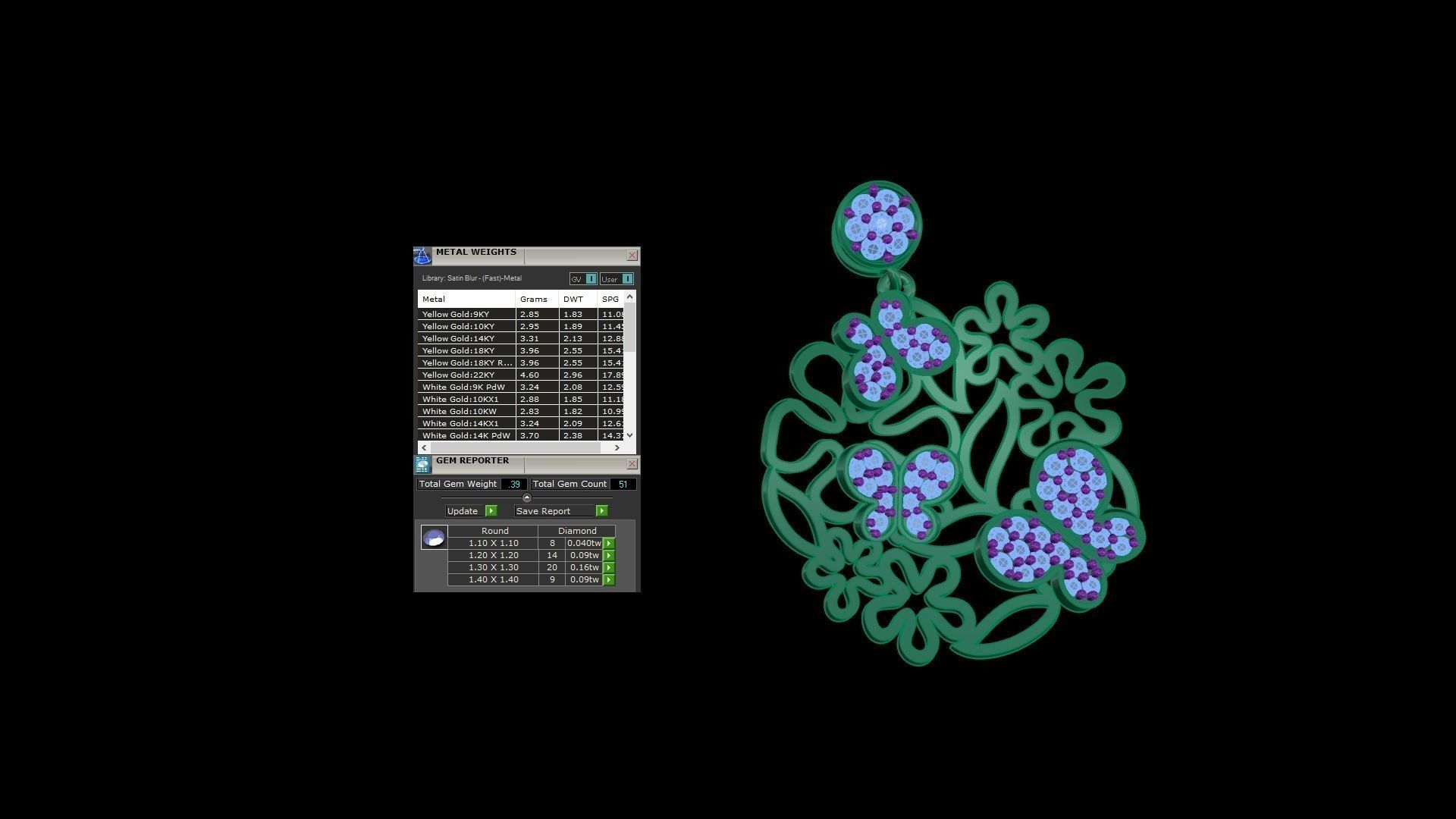 Earring Pendant Set 3dm STL OBJ FBX Renders Details 3D print model_9