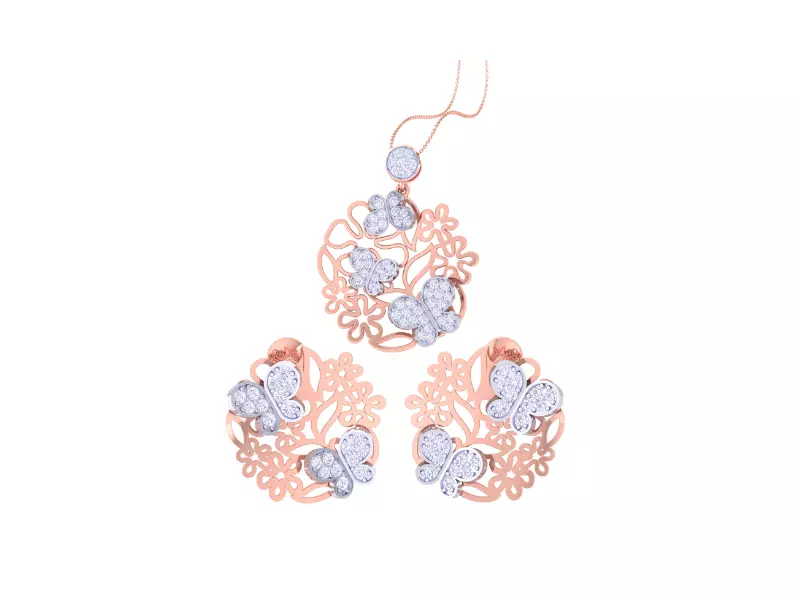 Earring Pendant Set 3dm STL OBJ FBX Renders Details 3D print model_0