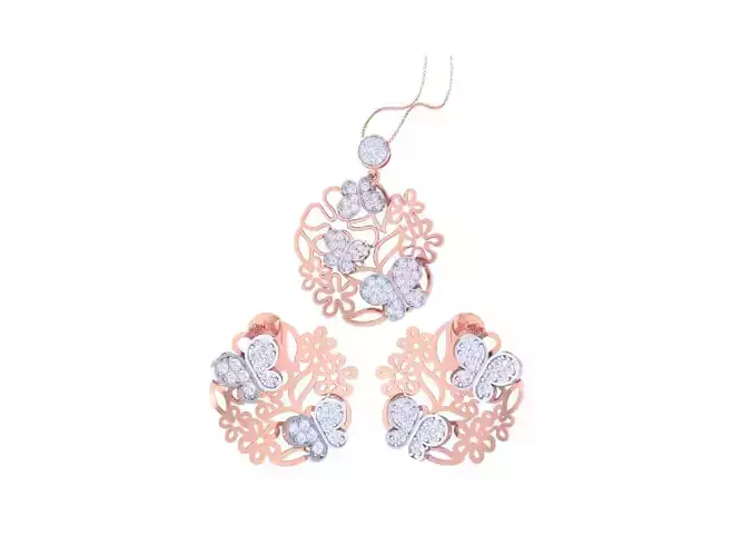 Earring Pendant Set 3dm STL OBJ FBX Renders Details