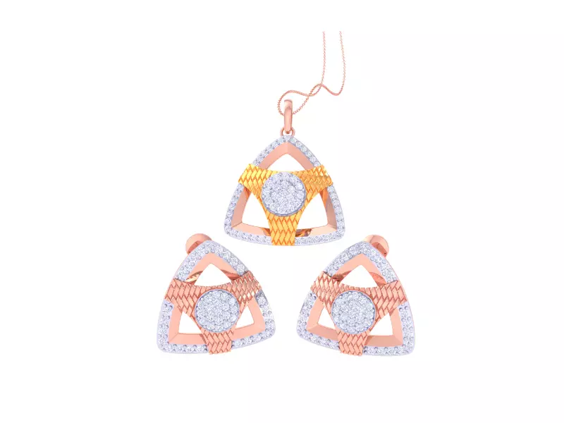 Earring Pendant Set 3dm STL OBJ FBX Renders Details 3D print model_0