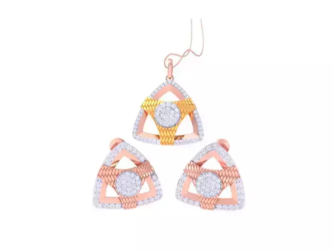 Earring Pendant Set 3dm STL OBJ FBX Renders Details