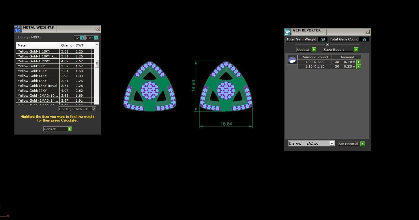 Earring Pendant Set 3dm STL OBJ FBX Renders Details 3D print model_9