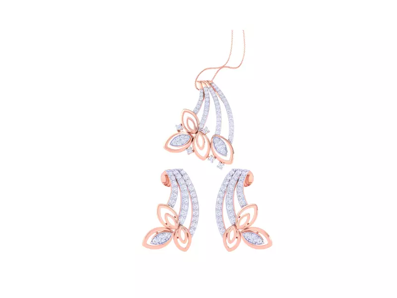 Earring Pendant Set 3dm STL OBJ FBX Renders Details 3D print model_0