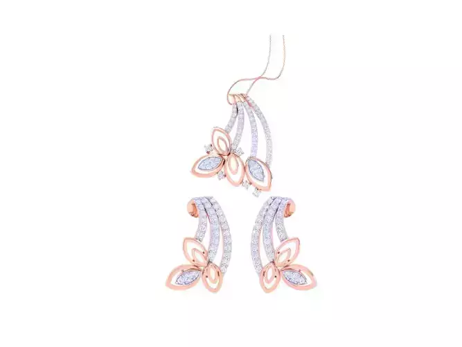 Earring Pendant Set 3dm STL OBJ FBX Renders Details