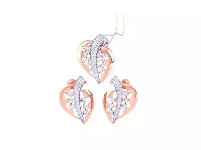 Earring Pendant Set 3dm STL OBJ FBX Renders Details