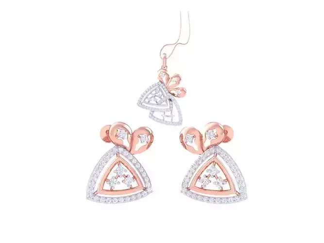 Earring Pendant Set 3dm STL OBJ FBX Renders Details