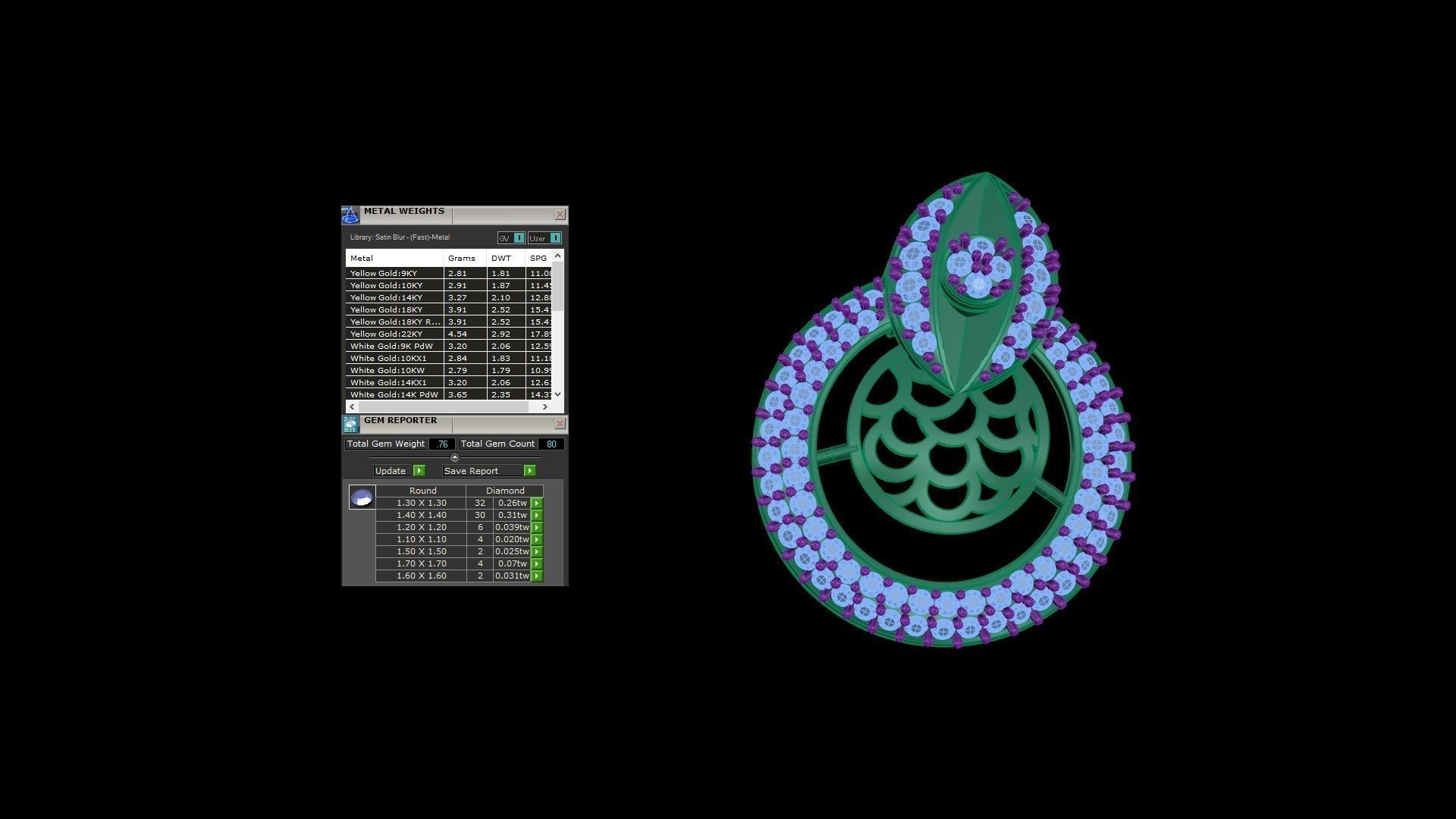 Earring Pendant Set 3dm STL OBJ FBX Renders Details 3D print model_10