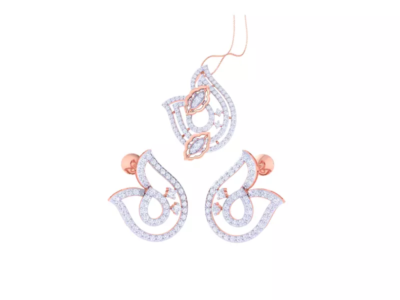 Earring Pendant Set 3dm STL OBJ FBX Renders Details 3D print model_0