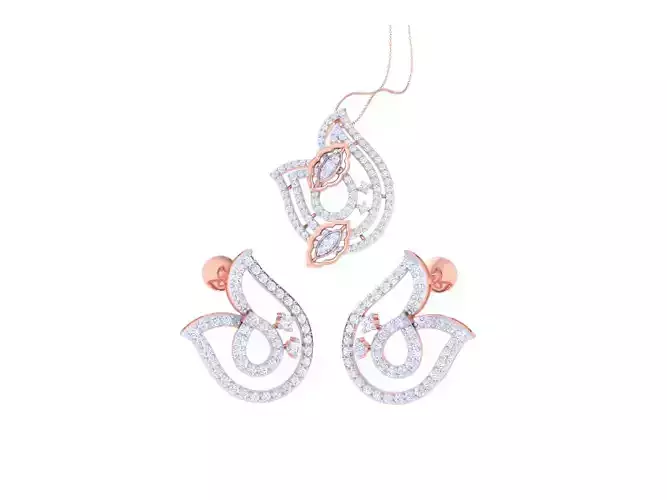 Earring Pendant Set 3dm STL OBJ FBX Renders Details