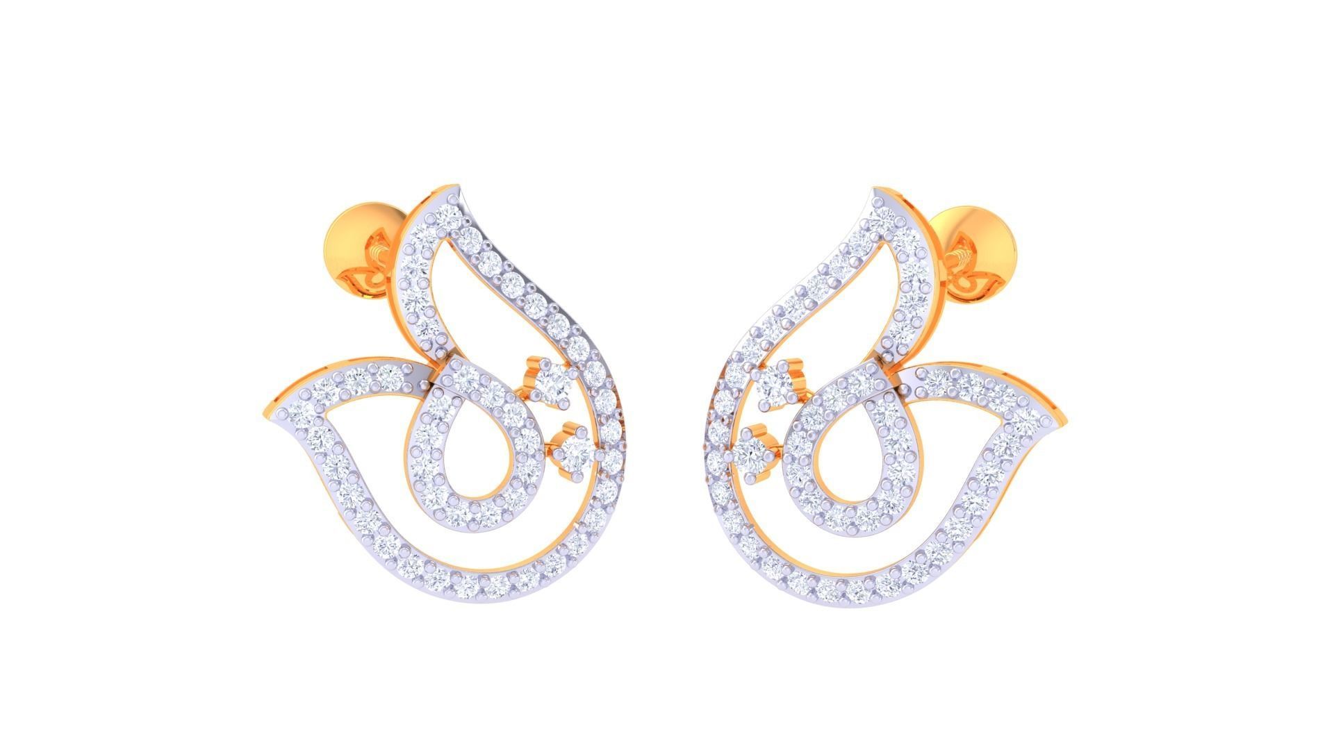 Earring Pendant Set 3dm STL OBJ FBX Renders Details 3D print model_2