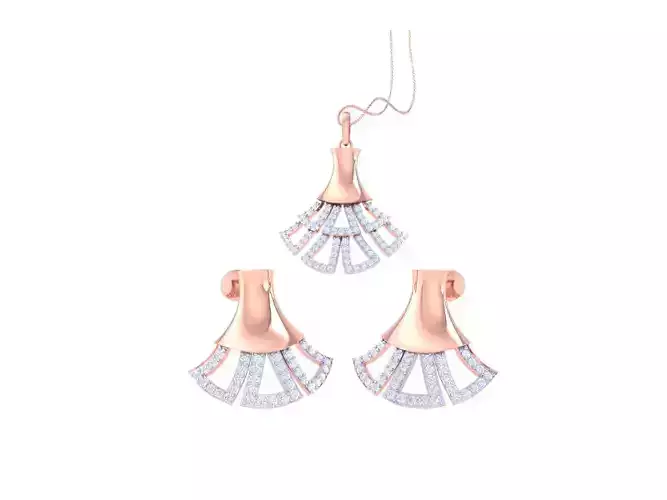 Earring Pendant Set 3dm STL OBJ FBX Renders Details