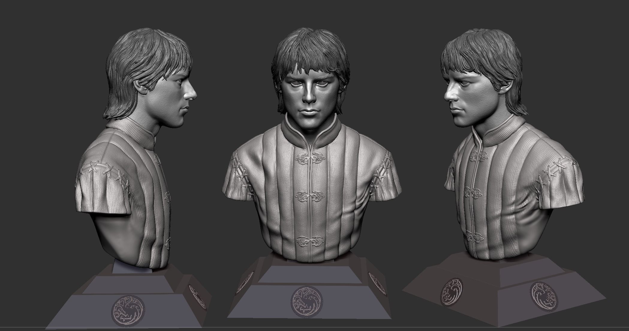 Harry Collett- Jacaerys Velaryon Bust - House of the Dragon 3D print model_2