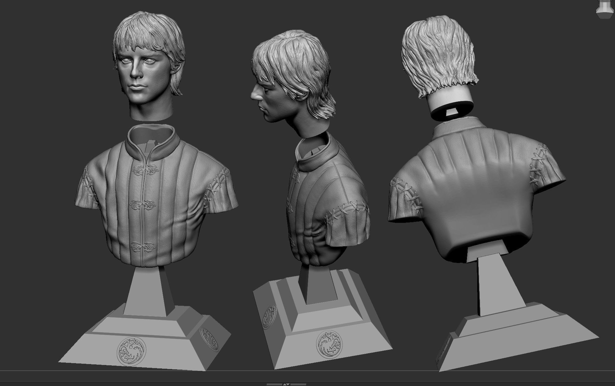 Harry Collett- Jacaerys Velaryon Bust - House of the Dragon 3D print model_6