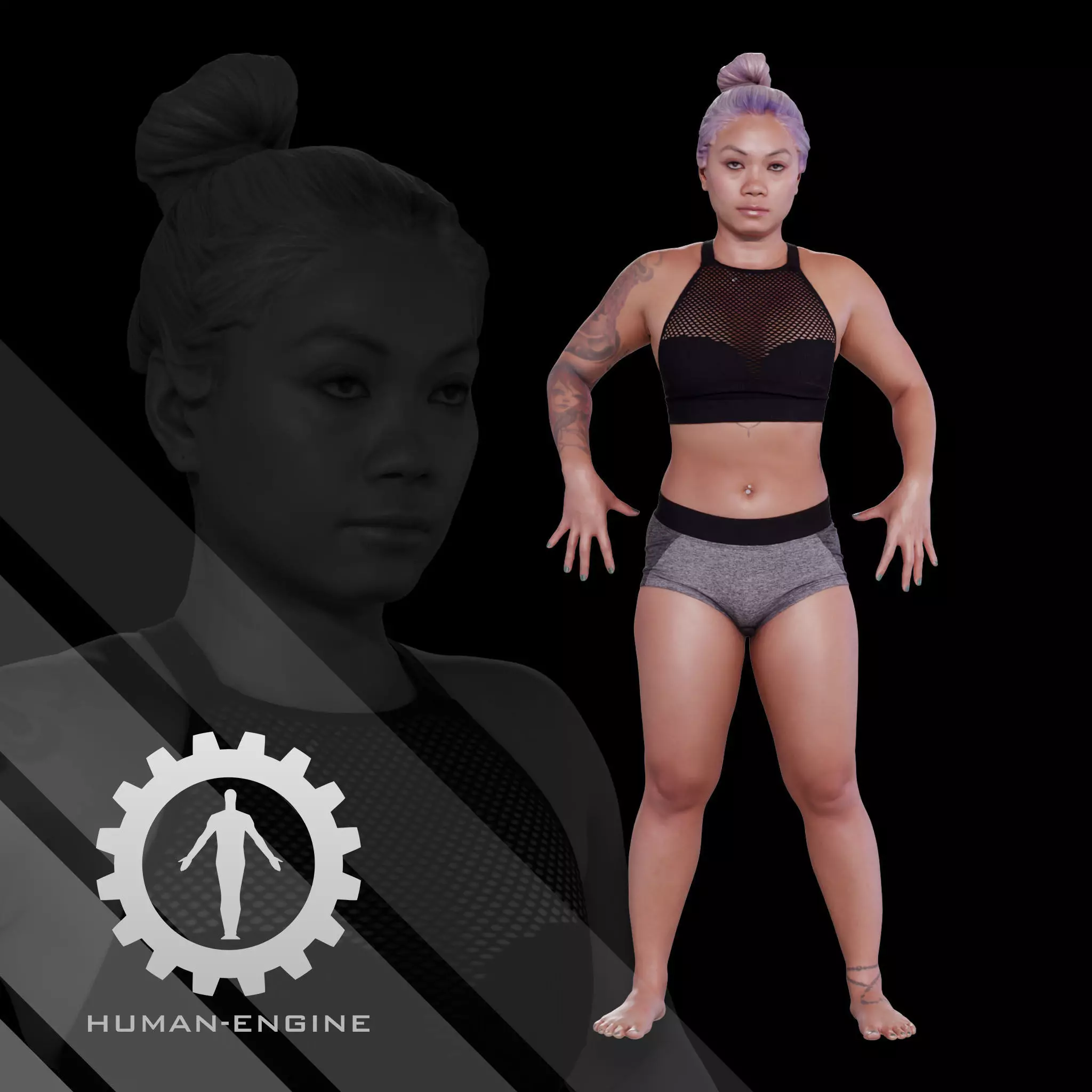 Female Scan - Violet A-pose 3D model