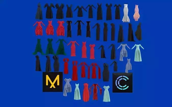 48 Dress Pack Outfits MD CLO 3D ZPRJ ZPAC project files 3D model 3D Model Collection